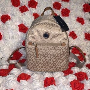 *SOLD*tan Tommy Hilfiger logo backpack